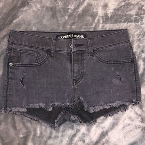 Black denim jean shorts